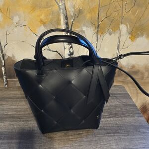 Etienne Aigner Black Quilted Tote Bag